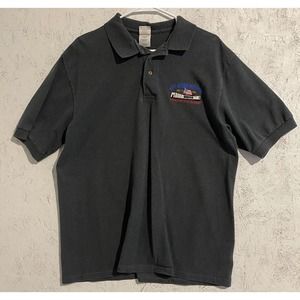 USS Arizona Memorial Large Polo Shirt Remember Pearl Harbor Dec 7 1941 Dark Gray